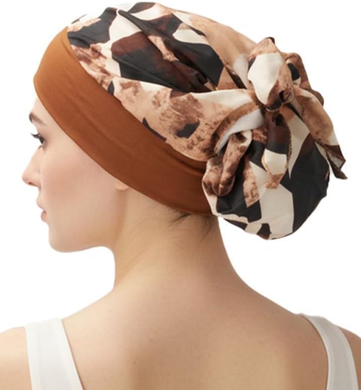 FADACHY Chemo Headwear for Women,Chemo Caps Lightweight for Summer with Head Scarf,Silky Soft Hair Turbans Fashion - Image 3